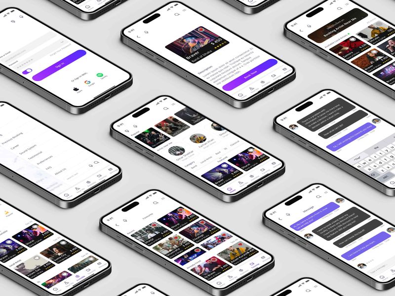 Mobile login screen UI with branding and input fields
