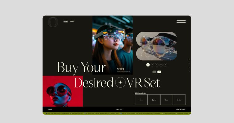 Website UI mockup with a modern header design