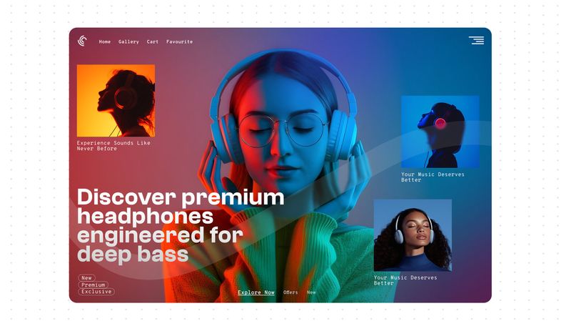 Minimal responsive homepage with high-quality visuals