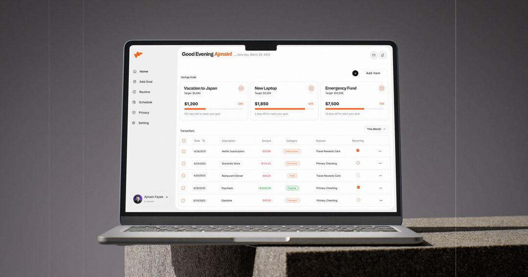 Project management dashboard UI with task lists, progress bars, and team analytics