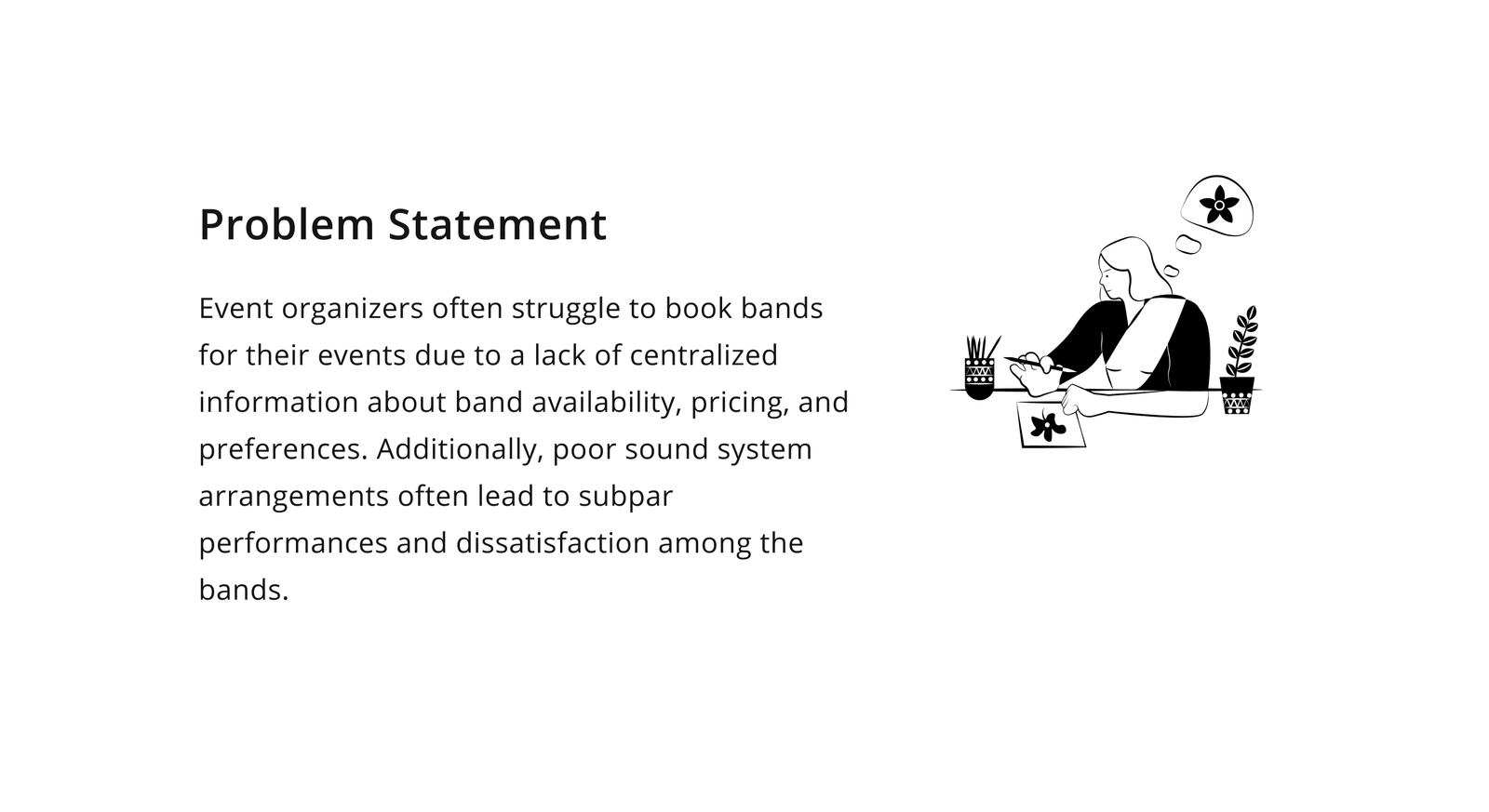 Problem statement — Musician Booking App case study